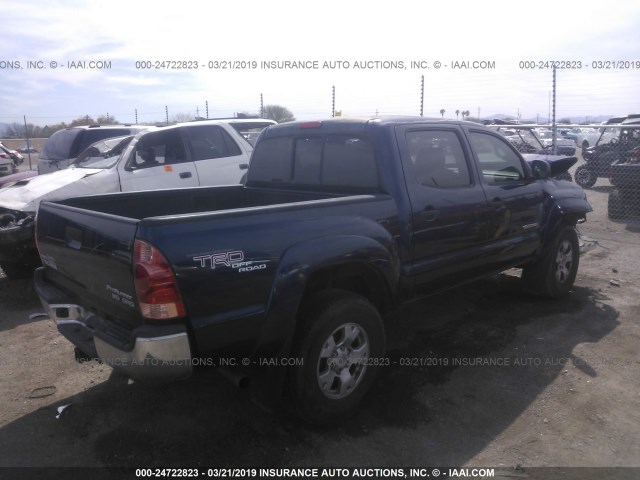 5TEJU62NX8Z484551 - 2008 TOYOTA TACOMA DOUBLE CAB PRERUNNER Dark Blue photo 4