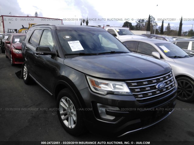 1FM5K7D85HGD56113 - 2017 FORD EXPLORER XLT GRAY photo 1