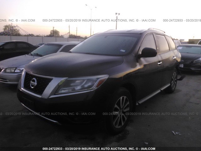 5N1AR2MN1EC619932 - 2014 NISSAN PATHFINDER S/SV/SL/PLATINUM BLACK photo 2