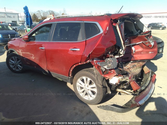 5N1AT2MLXFC899254 - 2015 NISSAN ROGUE S/SL/SV RED photo 3