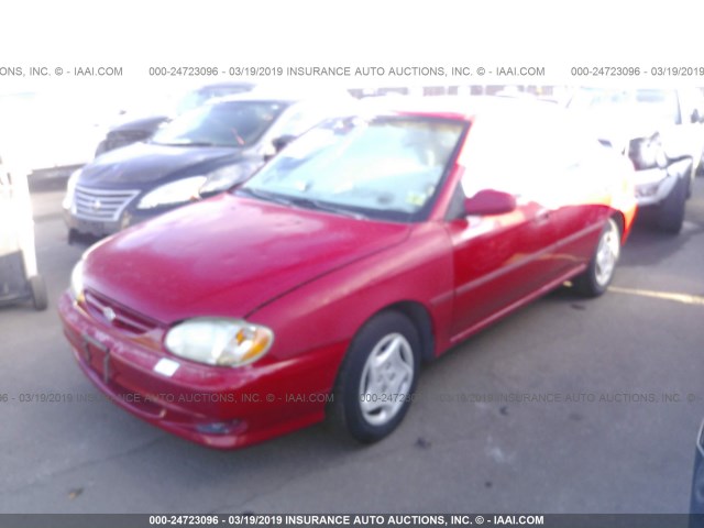 KNAFB1214Y5817399 - 2000 KIA SEPHIA LS RED photo 2