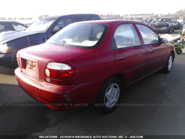 KNAFB1214Y5817399 - 2000 KIA SEPHIA LS RED photo 4