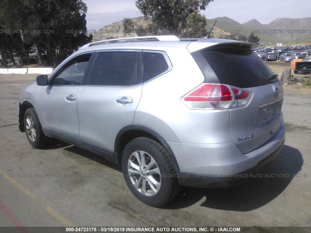 KNMAT2MT9FP582594 - 2015 NISSAN ROGUE S/SL/SV SILVER photo 3