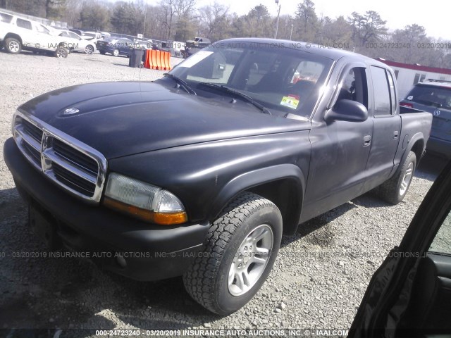 1D7HL38K44S563764 - 2004 DODGE DAKOTA QUAD SPORT BLACK photo 2