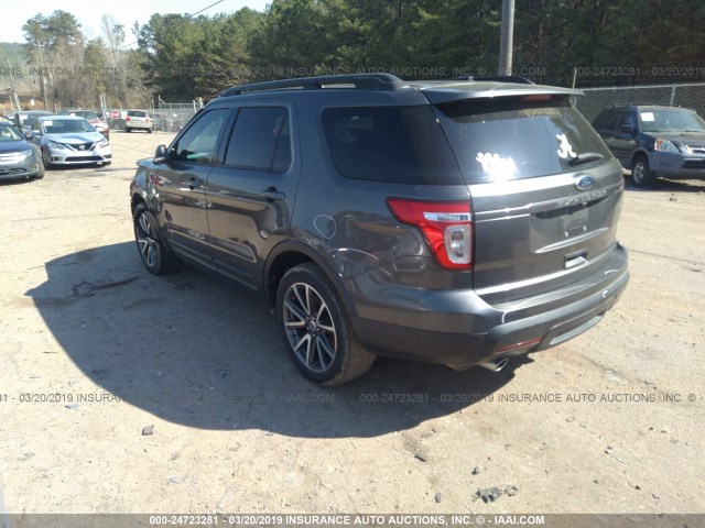 1FM5K7D88FGA08237 - 2015 FORD EXPLORER XLT GRAY photo 3