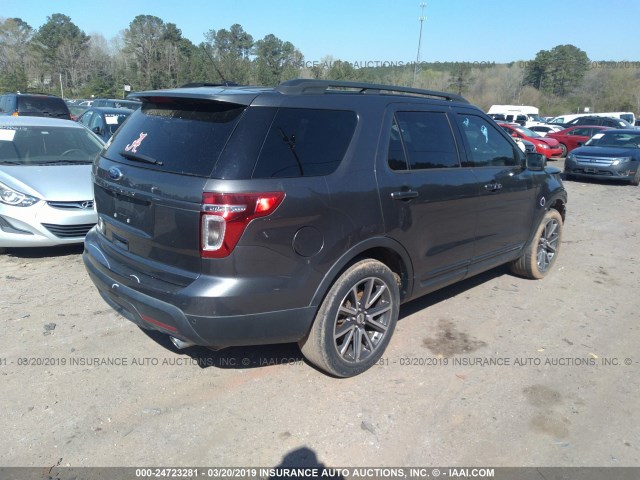 1FM5K7D88FGA08237 - 2015 FORD EXPLORER XLT GRAY photo 4