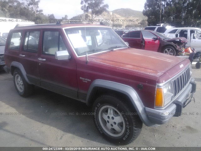 1J4FJ58S2ML618591 - 1991 JEEP CHEROKEE LAREDO RED photo 1