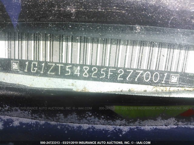 1G1ZT54825F277001 - 2005 CHEVROLET MALIBU LS ვერცხლისფერი ფოტო 9