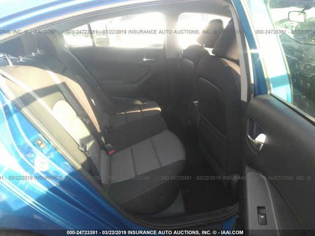 KNAFX4A89F5349071 - 2015 KIA FORTE EX BLUE photo 8