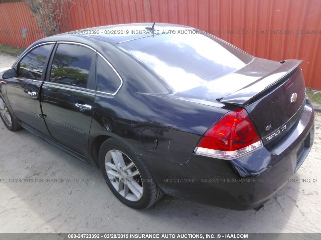 2G1WC5E30C1157725 - 2012 CHEVROLET IMPALA LTZ BLACK photo 3