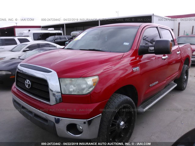 5TBEV54117S455995 - 2007 TOYOTA TUNDRA CREWMAX SR5 RED photo 2