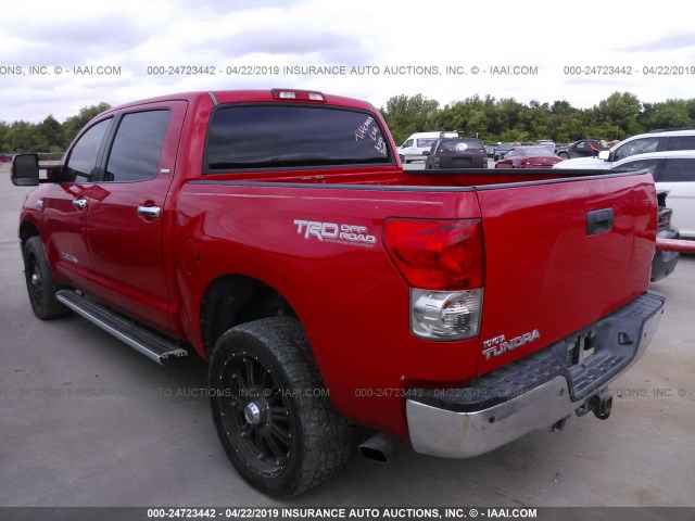 5TBEV54117S455995 - 2007 TOYOTA TUNDRA CREWMAX SR5 RED photo 3