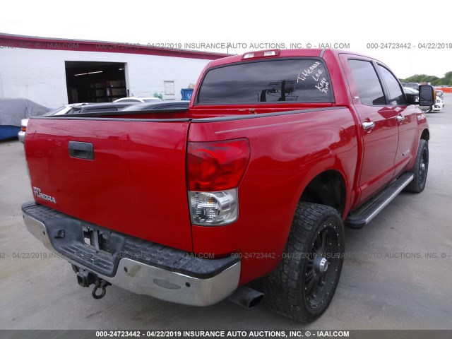 5TBEV54117S455995 - 2007 TOYOTA TUNDRA CREWMAX SR5 RED photo 4