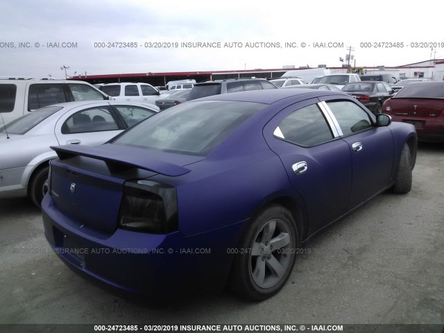 2B3LA43R27H660947 - 2007 DODGE CHARGER SE/SXT PURPLE photo 4