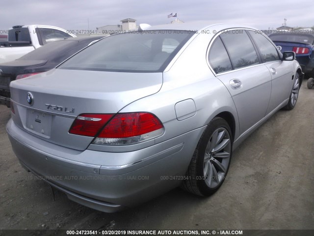 WBAHN83527DT73681 - 2007 BMW 750 SILVER photo 4