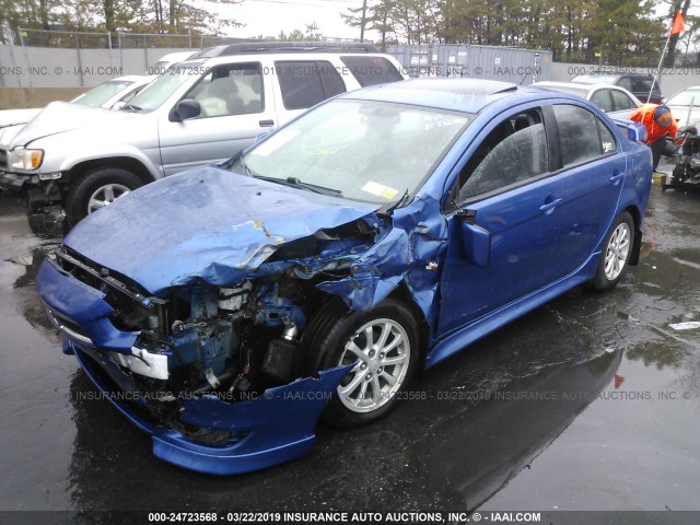 JA32U2FU8AU031007 - 2010 MITSUBISHI LANCER ES/ES SPORT BLUE photo 2