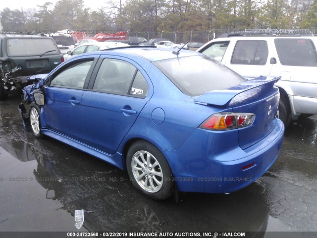 JA32U2FU8AU031007 - 2010 MITSUBISHI LANCER ES/ES SPORT BLUE photo 3