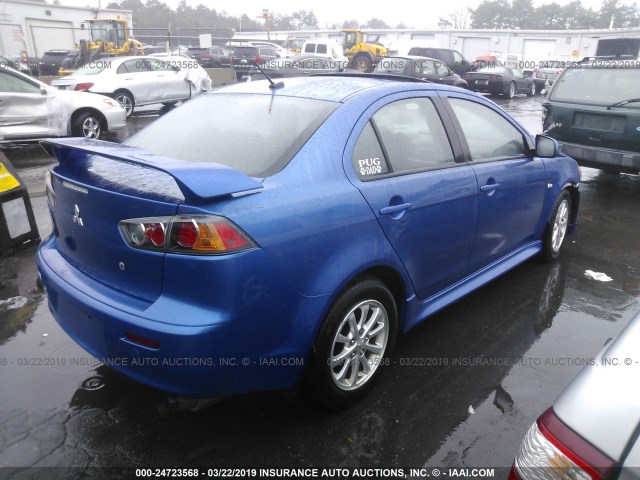 JA32U2FU8AU031007 - 2010 MITSUBISHI LANCER ES/ES SPORT BLUE photo 4