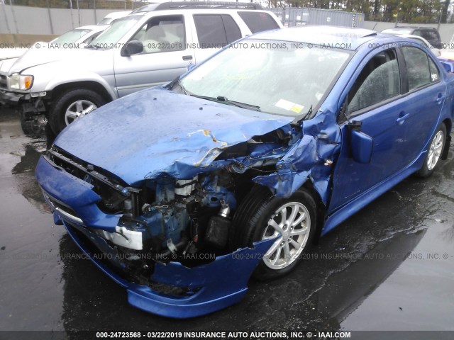 JA32U2FU8AU031007 - 2010 MITSUBISHI LANCER ES/ES SPORT BLUE photo 6