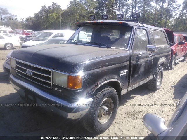 1FMEU15H7LLB16373 - 1990 FORD BRONCO U100 BLACK photo 2