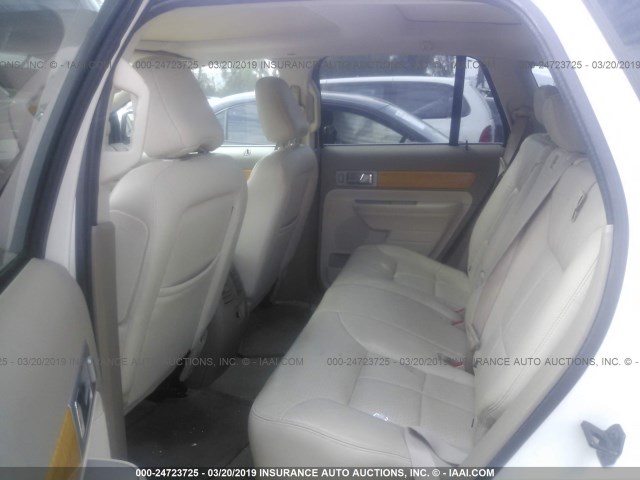 2LMDU88CX7BJ13644 - 2007 LINCOLN MKX WHITE photo 8