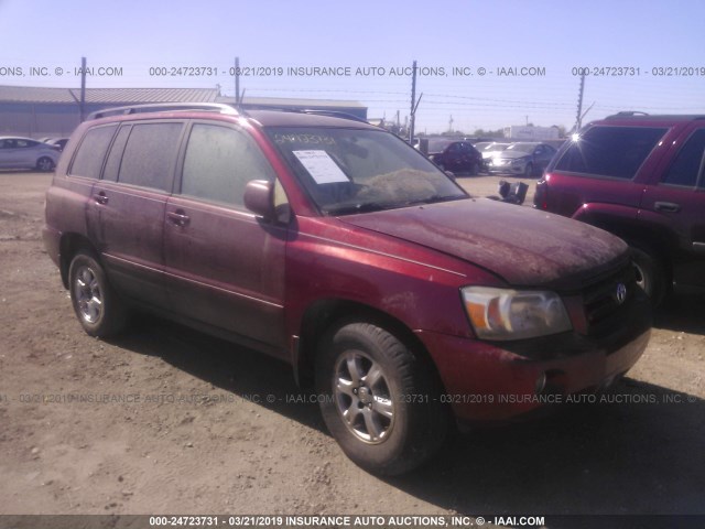 JTEGP21A350087294 - 2005 TOYOTA HIGHLANDER LIMITED RED photo 1