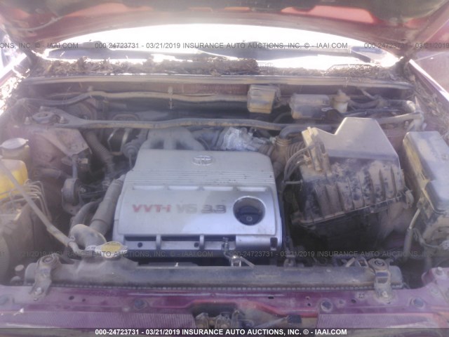 JTEGP21A350087294 - 2005 TOYOTA HIGHLANDER LIMITED RED photo 10