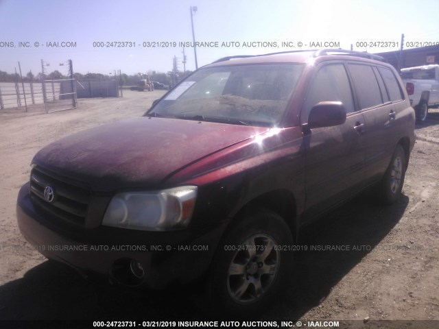 JTEGP21A350087294 - 2005 TOYOTA HIGHLANDER LIMITED RED photo 2