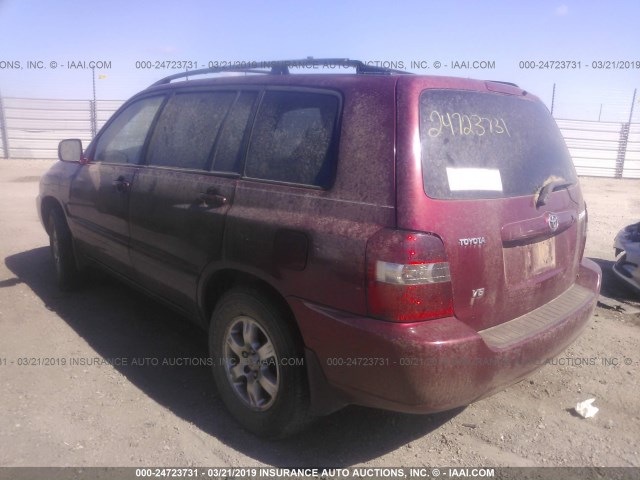 JTEGP21A350087294 - 2005 TOYOTA HIGHLANDER LIMITED RED photo 3