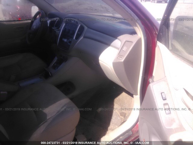 JTEGP21A350087294 - 2005 TOYOTA HIGHLANDER LIMITED RED photo 5