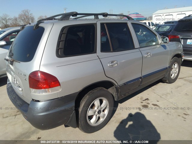 KM8SC13D35U929115 - 2005 HYUNDAI SANTA FE GLS/LX SILVER photo 4