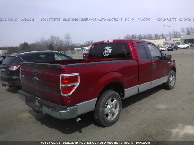 1FTEX1C85AFA92925 - 2010 FORD F150 SUPER CAB RED photo 4