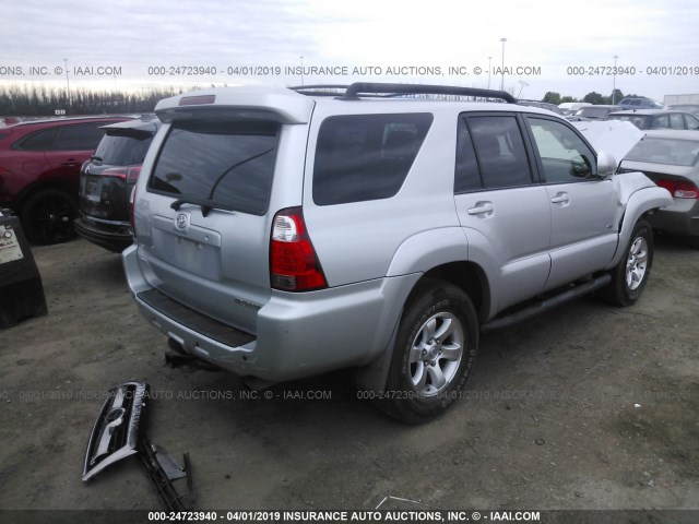 JTEBT14R188043642 - 2008 TOYOTA 4RUNNER SR5/SPORT SILVER photo 4