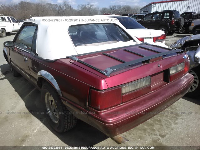 1FACP44M6PF122940 - 1993 FORD MUSTANG LX MAROON photo 3