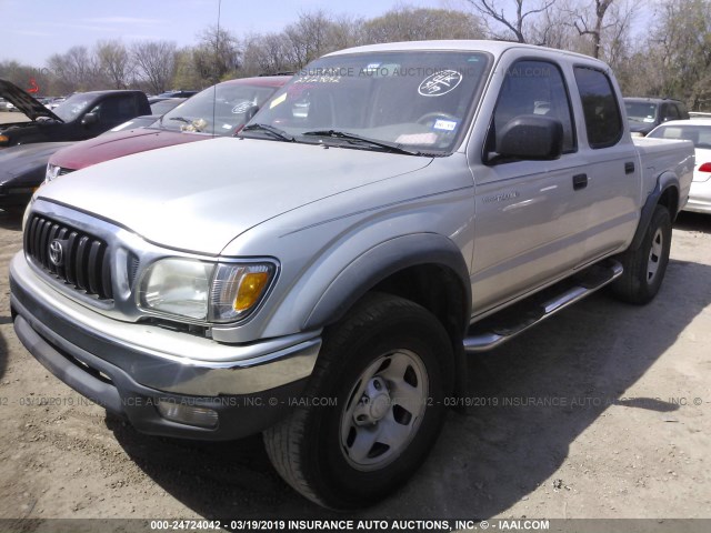 5TEGN92N62Z103889 - 2002 TOYOTA TACOMA DOUBLE CAB PRERUNNER SILVER photo 2