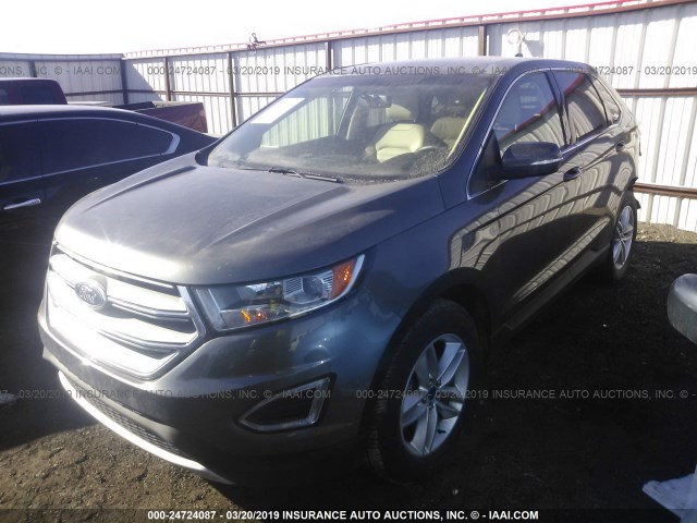 2FMPK4J91GBC38229 - 2016 FORD EDGE SEL SILVER photo 2