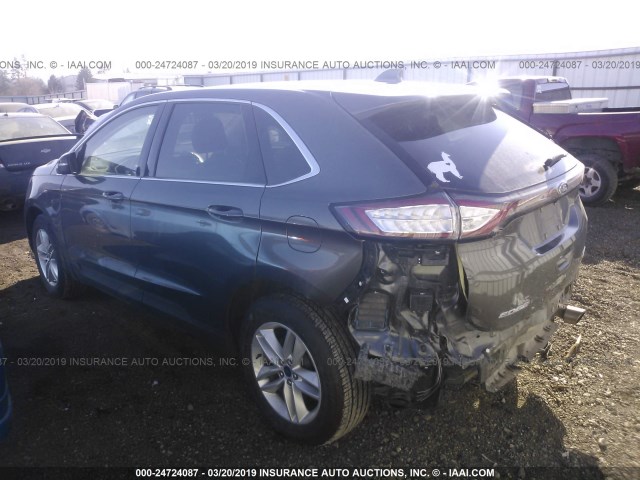 2FMPK4J91GBC38229 - 2016 FORD EDGE SEL SILVER photo 3