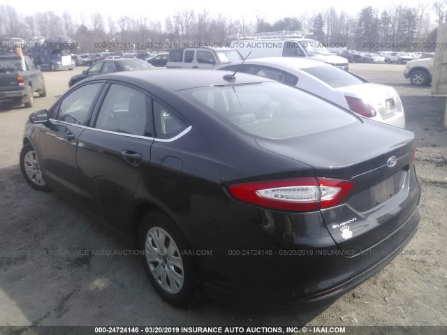 1FA6P0G7XE5374527 - 2014 FORD FUSION S BLACK photo 3