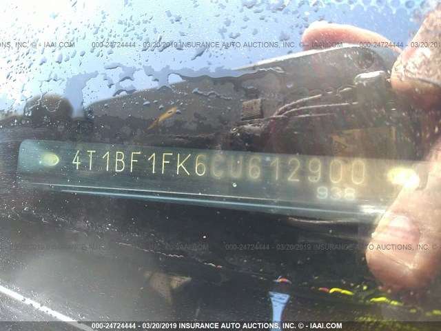 4T1BF1FK6CU612900 - 2012 TOYOTA CAMRY SE/LE/XLE SILVER photo 9