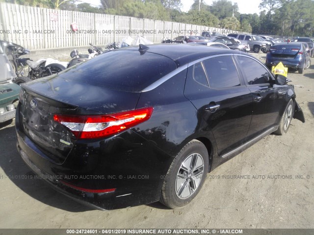 KNAGM4AD5D5046778 - 2013 KIA OPTIMA HYBRID BLACK photo 4