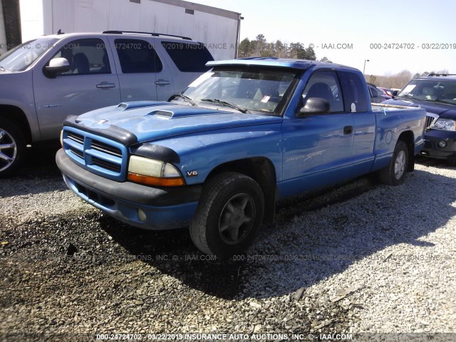 1B7GL22XXXS108281 - 1999 DODGE DAKOTA BLUE photo 2