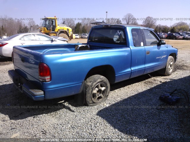 1B7GL22XXXS108281 - 1999 DODGE DAKOTA BLUE photo 4