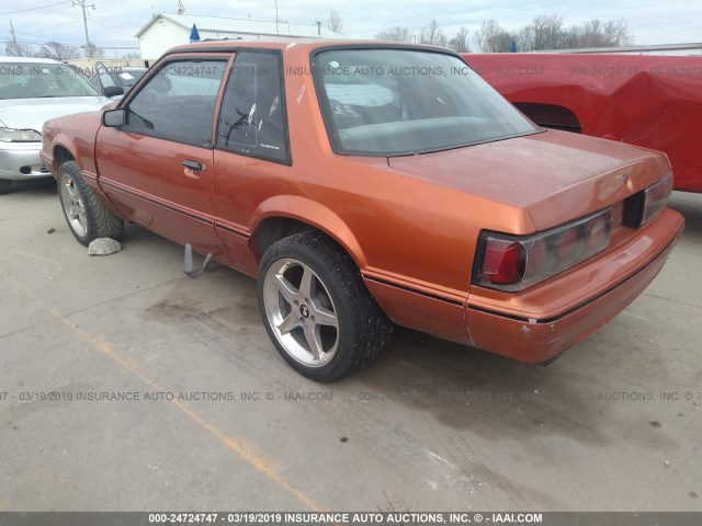 1FABP40A2KF254271 - 1989 FORD MUSTANG LX ORANGE photo 3