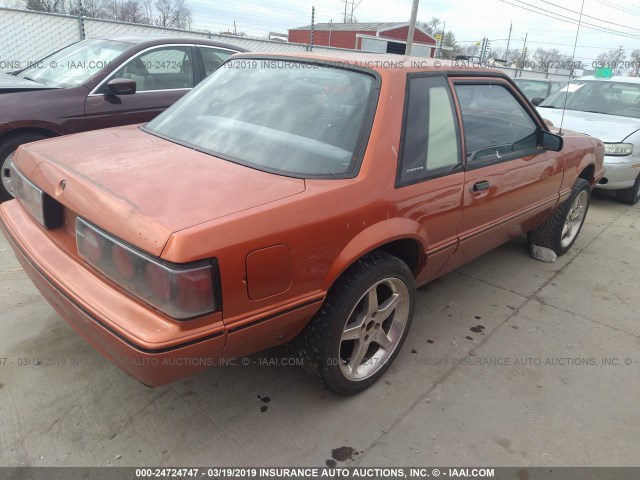 1FABP40A2KF254271 - 1989 FORD MUSTANG LX ORANGE photo 4