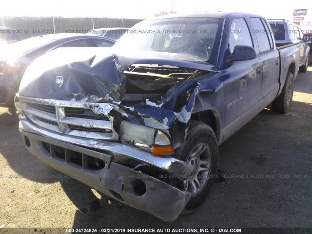 1B7GL2AN51S140398 - 2001 DODGE DAKOTA QUAD Navy photo 2