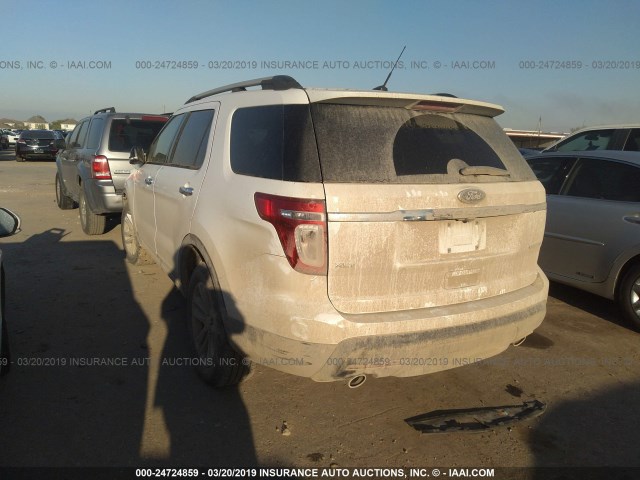 1FM5K7D85EGB40533 - 2014 FORD EXPLORER XLT WHITE photo 3