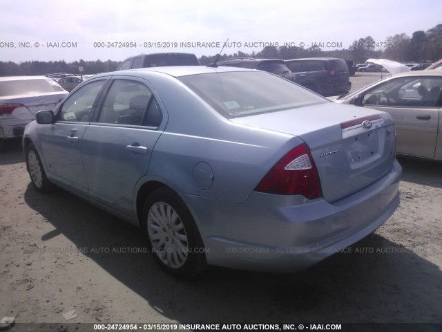 3FADP0L32AR379450 - 2010 FORD FUSION HYBRID BLUE photo 3