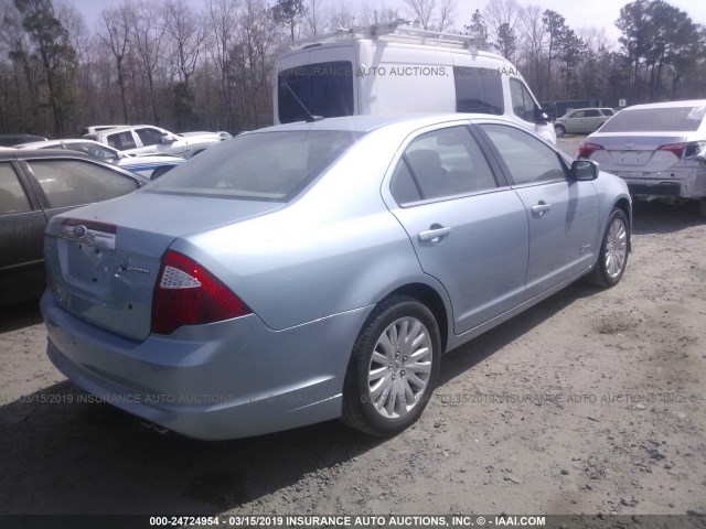 3FADP0L32AR379450 - 2010 FORD FUSION HYBRID BLUE photo 4