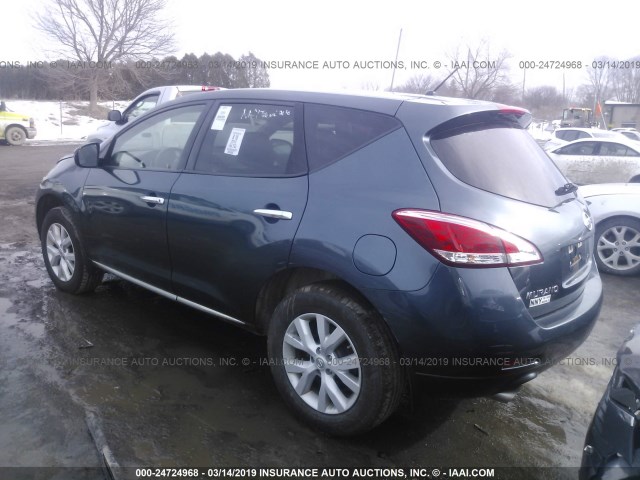 JN8AZ1MW3CW208121 - 2012 NISSAN MURANO BLUE photo 3