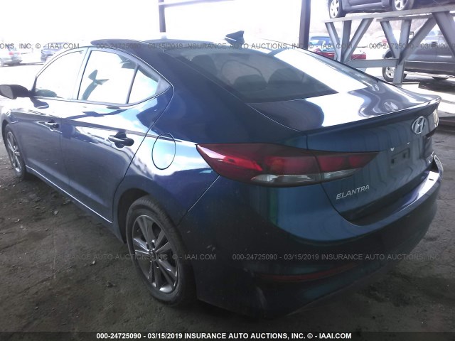 5NPD84LF3JH217273 - 2018 HYUNDAI ELANTRA SEL/VALUE/LIMITED BLUE photo 3